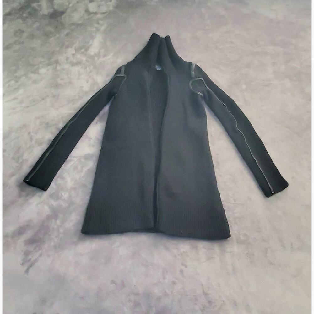 Armani Exchange Size XS Ladies Cardigan Coatigan Black Open Front Long C25-25